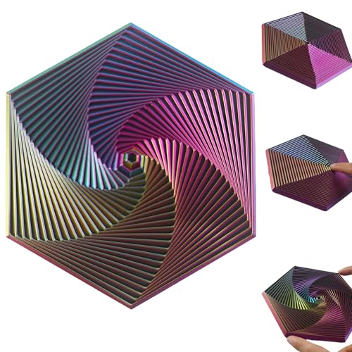 Tangdudu 13 cm Fractal Fidget Hexagon, 2024 Neu Hexagon Spiral Spielzeug, Anti Stress Spielzeug Für Erwachsene, Sensorisches Spielzeug, Fidget Toys Erwachsene, Stressabbau Spielzeug (Lila) von Tangdudu