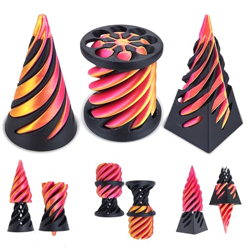 Tangdudu 3 Stücke 3D Printed Spiral Cone Fidget Toy, The Impossible Cone Pyramid Spirale Spielzeug, Fidget Toys Erwachsene, Anxiety Relief Anti Stress Spielzeug für Kinder und Erwachsene von Tangdudu