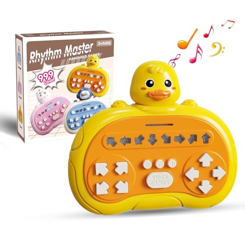 Tangdudu Electronic Music Rhythm Game Machine, Quick Push Spiel Music Game, Pop It Elektronisches Spiel, Handheld-Spielekonsole, Stress Spielzeug, Fidget Toys Erwachsene Kinder (Ente) von Tangdudu