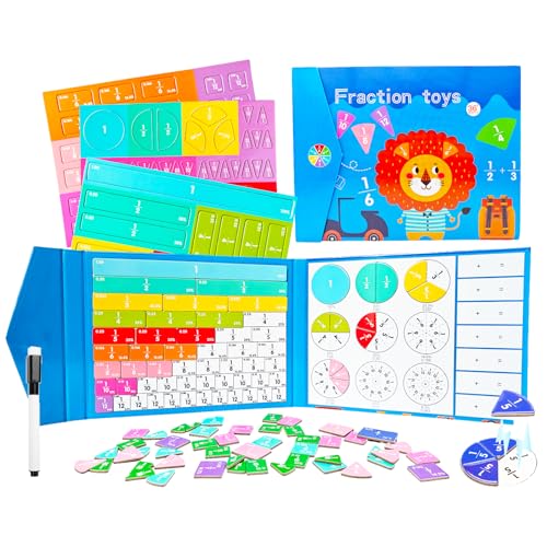 Tangdudu Montessori Magnetische Bruchrechnen Material, Magnetisches Buch-Bruchteil-Puzzle für Kinder, Brüche Lernen für Kinder, Ideal für Vorschul-Lernen & Klassenzimmerunterricht (lion) von Tangdudu