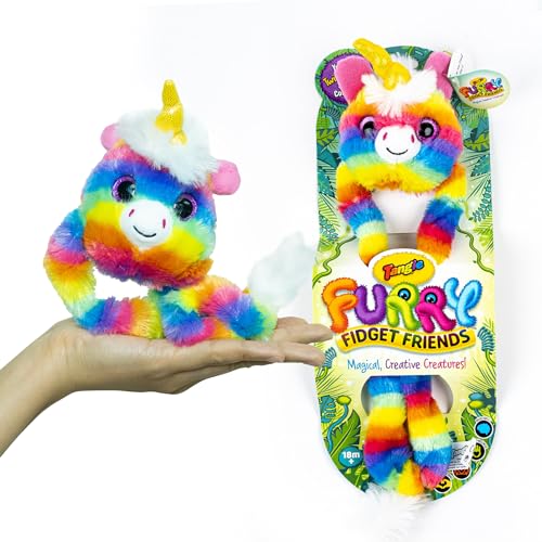 TANGLE Furry Fidget Friends - Neu! - Uni das Einhorn - Plüsch Fidget Toy - Magische, kreative Kreaturen aus dem Tanglonia-Universum - Nehmen Sie Ihren pelzigen Zappelfreund überall mit hin! von Tangle