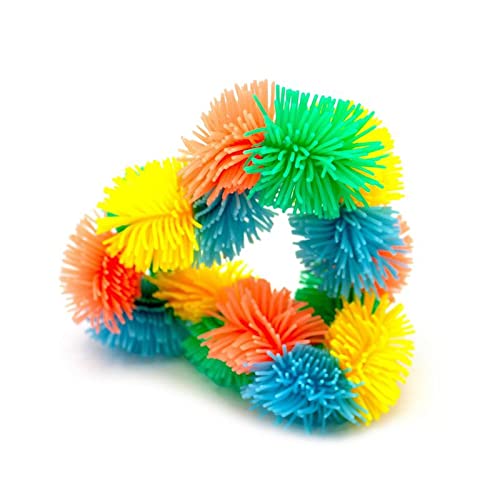 TANGLE Jr Hairy (Gelb/Hellblau/Koralle),Echtes Fidget Toys Sensory Toy,Zappelspielzeug für die Schule,Geschenk für Jugendliche und Erwachsene von Tangle