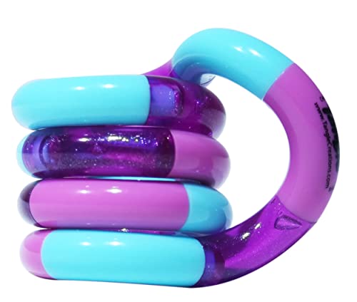 Tangle 85708 Fidget Toy Junior Classic Serie, Antistress Finger Spielzeug, fördert Feinmotorik, beliebig dreh- und kombinierbar, Motorikspielzeug für Kinder ab 3 Jahre, Violet - Lila & Hellblau von Tangle