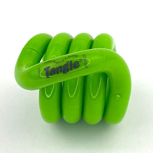 Tangle Jr. Solid Green - Echtes Fidget - Fidget Spielzeug für Kinder und Erwachsene von Tangle