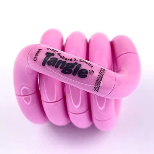 Tangle Jr. Solid Pink - Echtes Fidget - Fidget-Spielzeug für Kinder und Erwachsene von Tangle