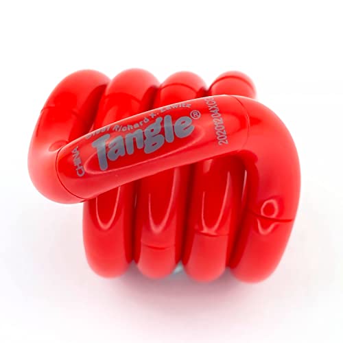 Tangle Jr. Solid Red - Echtes Tangle Fidget - Fidget Spielzeug für Kinder und Erwachsene von Tangle