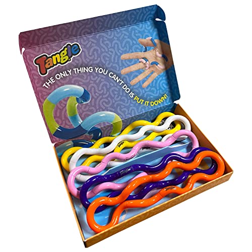 Tangle Jr. Solid Series | Box mit 5 | FIDGET TO FOCUS | Fidget-Spielzeug für Kinder | ab 3 Jahren | Drehsensorisches Spielzeug | ideal für Feinmotorik | in offizieller Box von Tangle