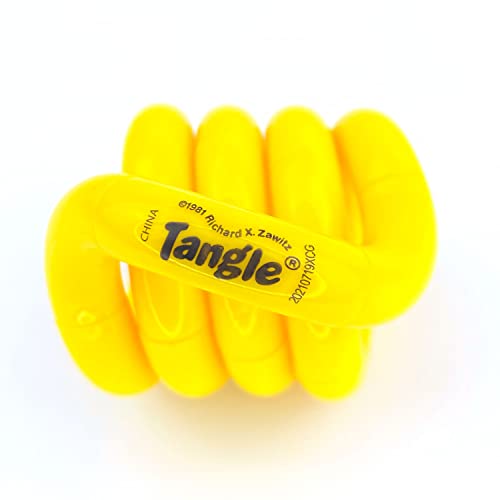 Tangle Jr. Solid Yellow - Echtes Fidget - Fidget-Spielzeug für Kinder und Erwachsene von Tangle