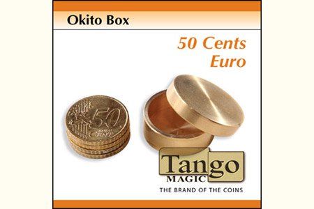 Okito Coin Box Brass 50 cent Euro (w/DVD) by Tango -Trick (B0003) von Tango Magic