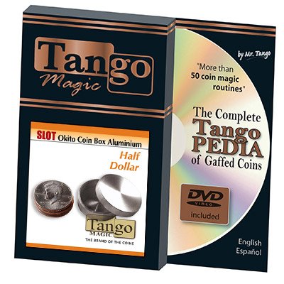 Slot Okito Box Half Dollar Aluminum (w/DVD) by Tango -Trick (A0015) von Tango Magic