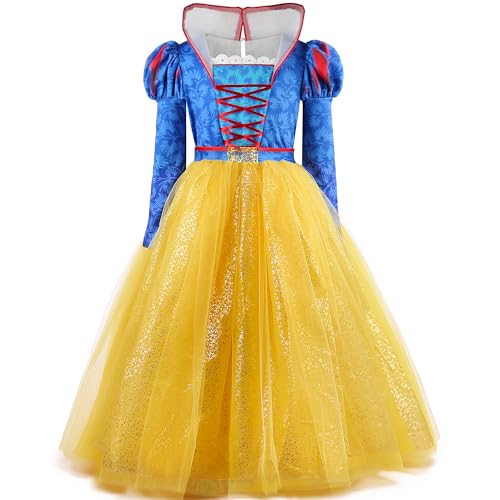 Tangsenyu 2025 Prinzessin Schneewittchen Kostüm Kinder Klassisch Fancy Tüll Kleid von Tangsenyu