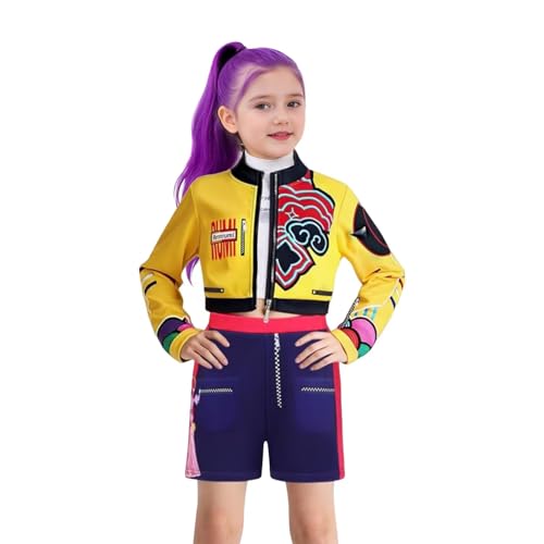 Tangsenyu Rumi-Kostüm für Kinder, Mädchen, Pop-Sänger, Halloween-Outfits, 3-teiliges Set Tangsenyu Rumi-Kostüm für Kinder, Mädchen, Pop-Sänger, Halloween-Outfits, 3-teiliges Set von Tangsenyu