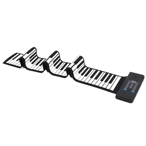 Elektrisches Keyboard-Klavier, 88-Tasten-Roll-Up-Keyboard-Klavier mit 128 Tönen und Rhythmen, 1100 MAh Wiederaufladbar, Unterstützt MIDI-Ausgabe, , Bearbeitung, Sustain, Vibrato, von Tangxi