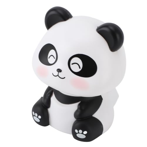 Tangxi Solar-Panda-Figur, Lebensechte Dekorative Tierskulptur, Nickender Panda für Restaurant und Auto-Armaturenbrett (Schielende Augen) von Tangxi