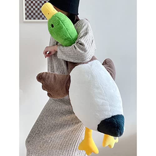 Tanha Stofftier Ente Plüsch, große Gans Stofftiere 100cm, große riesige Gänse, Stockente Plüsch, niedliches riesiges Kissenspielzeug (Stockente, 100 cm) von Tanha