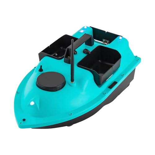 TanjcXliu Futterboot Angeln Ferngesteuertes Rc Boot Futterboot Fischerei-Köderboot Angler-Boot mit Fernbedienung, 52W Motor, 99 Positionen, LED-Lichter für Teiche, Flüsse & Seen von TanjcXliu