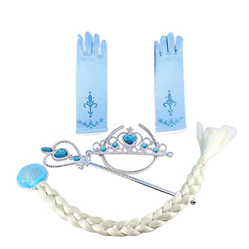 Tante Tina Eiskönigin/Schneeprinzessin Verkleidungsset mit Zauberstab, Krone, Zopf & Handschuhe - Aquamarin von Tante Tina