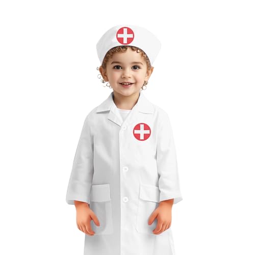 Arztkostüm für – Rollenspiel für Mädchen und Jungen – detaillierte Kleidung, maschinenwaschbar 3-8 Jahre, für Berufstag, Halloween und Geburtstag Arztkostüm für – Rollenspiel für Mädchen und Jungen – detaillierte Kleidung, maschinenwaschbar 3-8 Jahre, für Berufstag, Halloween und Geburtstag von Tanxemery