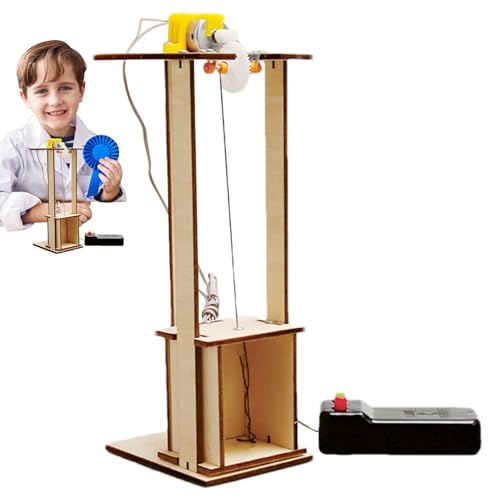 Elevator Handgefertigter Vorbausatz,Elevator Science Projects | Elevator Science Kit Elevator Science Project Science Stem Kit | Vorbauprojekte für Kinder aus Holzaufzügen für den Physikunterricht von Tanxemery