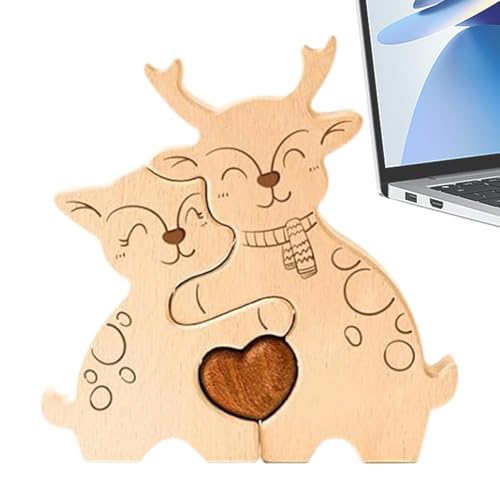 Familienpuzzle aus Holz,Holzpuzzle,Sicheres Puzzle-pädagogisches Design - Art Puzzle Holzpuzzle für Valentinstag, Ostern, Muttertag, Vatertag von Tanxemery