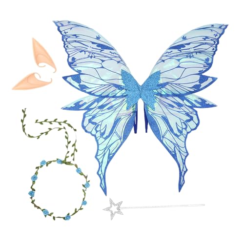 Feenflügel für Mädchen | Kostüm Engelsflügel mit Diadem und Ohren – Kostümzubehör für Cosplay, Hochzeit, Geburtstag, Abend Make-up Feenflügel für Mädchen | Kostüm Engelsflügel mit Diadem und Ohren – Kostümzubehör für Cosplay, Hochzeit, Geburtstag, Abend Make-up von Tanxemery
