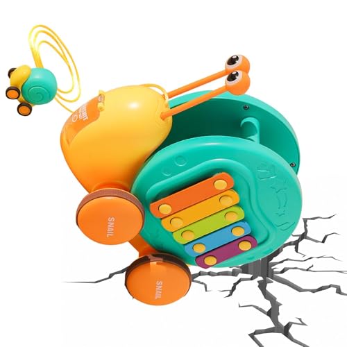 Gehendes Schneckenspielzeug, Schnecken-Krabbelspielzeug - Multifunktionales lustiges Zugspielzeug für Kleinkinder, Musikalisches Schneckenspielzeug,Kreative Cartoon-Babys, bewegliches Spielzeug, Krabb von Tanxemery