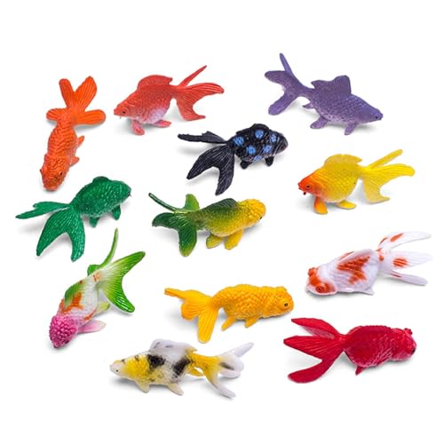 Goldfisch-Modell | 12 Stück bunte Meerestiere, Goldfischspielzeug, künstlicher Fisch in Form eines Meerestiers, künstlicher Goldfisch für die frühe Bildung, kleiner Spielzeugfisch Goldfisch-Modell | 12 Stück bunte Meerestiere, Goldfischspielzeug, künstlicher Fisch in Form eines Meerestiers, künstlicher Goldfisch für die frühe Bildung, kleiner Spielzeugfisch von Tanxemery