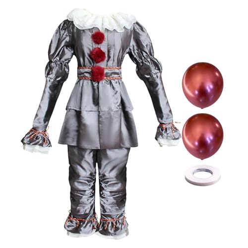 Halloween Scary Clown Damen Herren Kostüm Set, Für Halloween Scary Clown Kostüme Suits Dress Up Par Clown-Kostüm Rollenspiel Und Karneval Cosplay Gruseliges Clown-Outfit S-3XL Für Erwachsene von Tanxemery