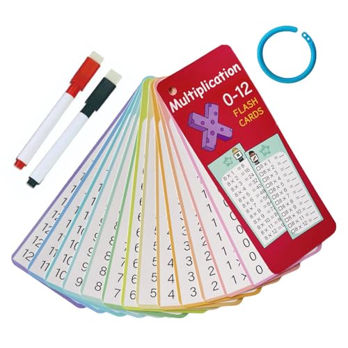 Mathe-Karten, Mathe-Lernkarten,Arithmetik-Mathe-Lernkarten für Kleinkinder - Multiplikations-Lernkarten für Kinder, 14-faches Zahlen-Mathe-Lernkartenspiel in der Schule von Tanxemery