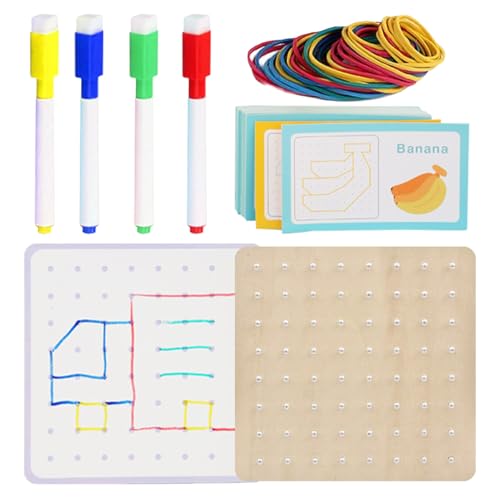 Tanxemery Geoplane mit Gummibändern, Lernspielzeug für | Die Motivkarten und die Gummibänder schaffen Figuren in Form von STEM-Puzzle Tanxemery Geoplane mit Gummibändern, Lernspielzeug für | Die Motivkarten und die Gummibänder schaffen Figuren in Form von STEM-Puzzle von Tanxemery