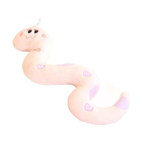 Tanxemery Plüsch-Schlangenpuppe, süßes Schlangenspielzeug, Lucky Cuddly Plushie Hugger Snake Toy Wear Weihnachtsmütze, Superweiche gefüllte Plüschtier-Schlange für Kinder, Kinder, Streich-Requisite von Tanxemery