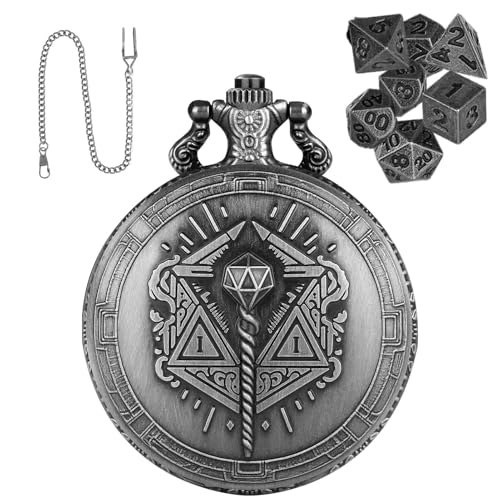 Tanxemery Taschenuhrwürfel, kleines Würfelspiel – polyedrisches Würfelspielzeug, tragbares Würfel-Set, Gesellschaftsspiel aus Metall, 7-teilig, kleine Steampunk-Würfel, Zubehör für Rollenspiele Tanxemery Taschenuhrwürfel, kleines Würfelspiel – polyedrisches Würfelspielzeug, tragbares Würfel-Set, Gesellschaftsspiel aus Metall, 7-teilig, kleine Steampunk-Würfel, Zubehör für Rollenspiele von Tanxemery