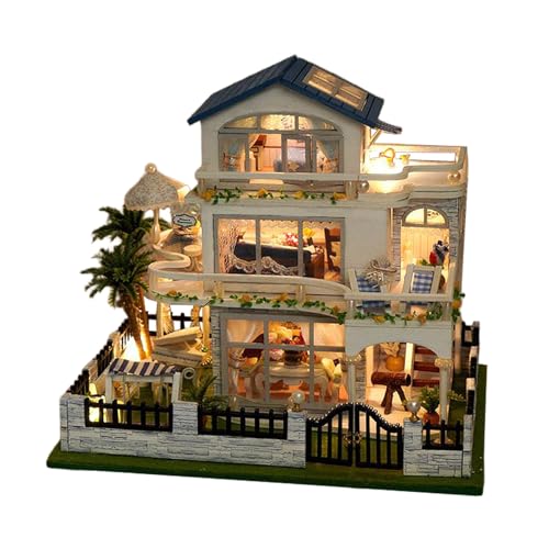 Miniaturhaus Bausatz,3D Holz Bastelsatz für kleine Villa Modellbau mit LED - Zimmerschmuck Rollenspiel Spielzeug Für Familie Kinder Jugendliche Mädchen Erwachsene Miniaturhaus Bausatz,3D Holz Bastelsatz für kleine Villa Modellbau mit LED - Zimmerschmuck Rollenspiel Spielzeug Für Familie Kinder Jugendliche Mädchen Erwachsene von Tanxier