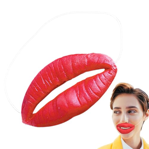 Tanxier Big Lip Prop,Big Lips Prank Toys,Rote Lippen Lustiges Spielzeug,Cosplay Requisiten Gag Spielzeug,Große Lippen-Gesichtsbedeckung,Red Lips Prank Stuff Gag Toys von Tanxier