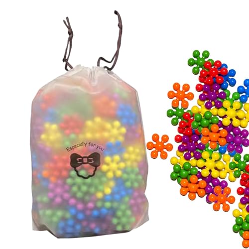 Tanxier Clip Connect-Bausteine | 100-teiliges ineinandergreifendes solides Bausteinset - STEM Interlocking Blocks Vorschulpädagogik Connect Block Schneeflocke Spielzeug für und Mädchen ab 3 Jahren von Tanxier