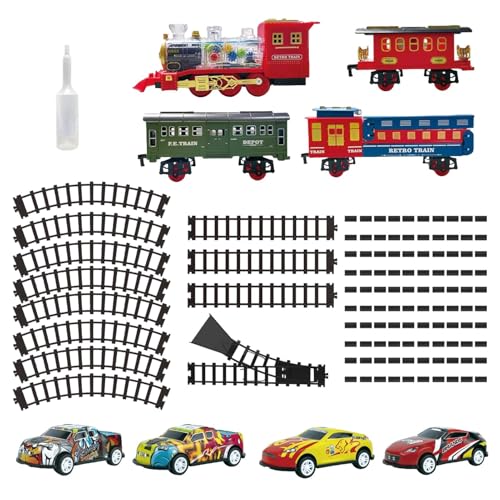 Tanxier Elektrisches Zugset, elektrischer Zug für Kinder, Elektrisches Eisenbahn-Set, Sound-Zug-Spielzeug, Lokomotivmodell, batteriebetriebener Eisenbahnbausatz, Weihnachtsspielzeug für Mädchen von Tanxier