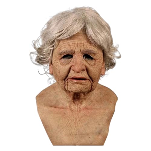 Tanxier Halloween-Maske,Realistisch Gruselige Menschliche Latexmaske, Gruselige Faltenmaske,Alter Mann, Alte Dame Tanxier Halloween-Maske,Realistisch Gruselige Menschliche Latexmaske, Gruselige Faltenmaske,Alter Mann, Alte Dame von Tanxier