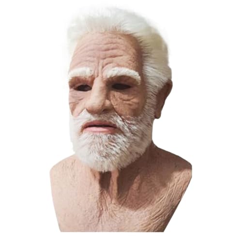 Tanxier Halloween-Maske,Realistisch Gruselige Menschliche Latexmaske, Gruselige Faltenmaske,Alter Mann, Alte Dame Tanxier Halloween-Maske,Realistisch Gruselige Menschliche Latexmaske, Gruselige Faltenmaske,Alter Mann, Alte Dame von Tanxier
