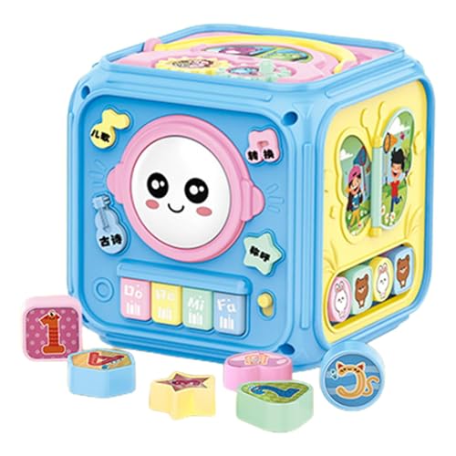 Tanxier Kids Activity Cube, Activity Cube für Kinder | Multifunktional sensorische Würfelform Sortier - Sichere farbenfrohe interaktive frühe Lernspielzeug für Kinder Mädchen von Tanxier