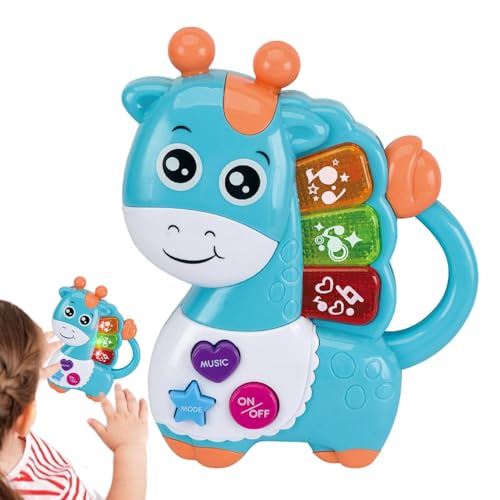 Tanxier Klaviertastatur für Kinder, Musiktastatur für Kinder - Giraffe Niedliches Kleinkind-Keyboard-Musikspielzeug mit Licht,Pädagogische Kleinkindinstrumente, batteriebetriebenes von Tanxier