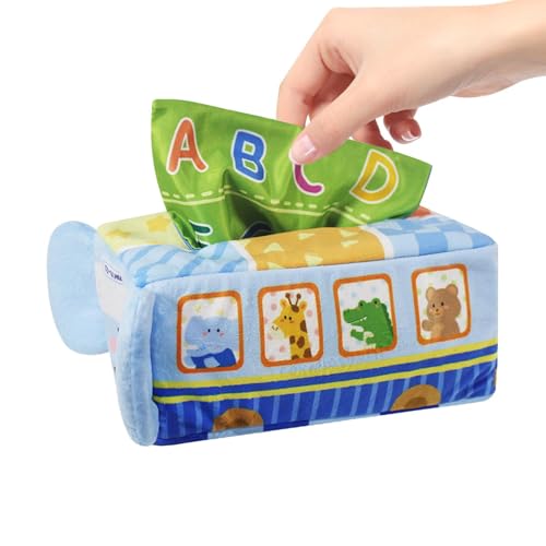 Tanxier Spielen Sie Taschentuchbox für Babys, Taschentuchbox-Spielzeug für Kleinkinder,Weiche, knisternde Sinnesspielzeuge - Taschentuchbox-Spielzeug für Babys, weiches, knisterndes sensorisches von Tanxier