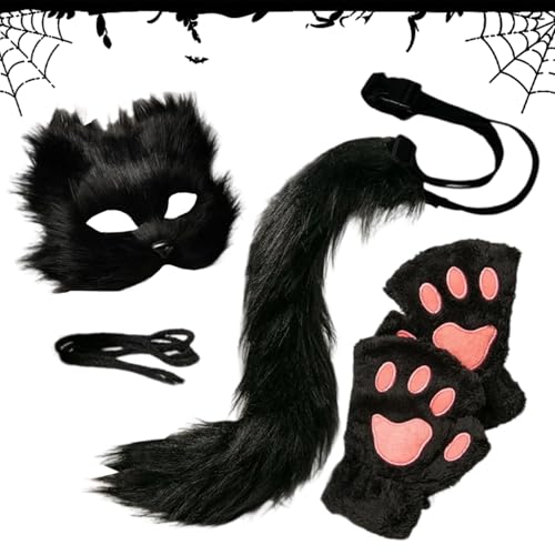 Tanxier Tierkostüm Gesichtsmaske Set | Fellige Tierverkleidung Gesichtsbedeckung,Cosplay Kostüm, Halloween Zubehör, Foto Requisiten für Damen und Herren, Party Maskerade und Tanxier Tierkostüm Gesichtsmaske Set | Fellige Tierverkleidung Gesichtsbedeckung,Cosplay Kostüm, Halloween Zubehör, Foto Requisiten für Damen und Herren, Party Maskerade und von Tanxier