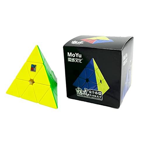 Taolele MOYU Meilong Pyramide Zauberwürfel, Magnetische Version Pyramide Zauberwürfel, Zauberwürfel Pyramide Professionelle Geschwindigkeit Zauberwürfel Puzzle Spielzeug Geschenk (MEILONG-pyraminx) von TaoLeLe