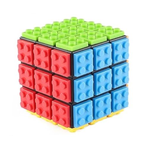 Taolele Zauberwürfel 3x3 mit Bausteinen, 3x3 Build-on Brick Speed ​​Cube 2-in-1 Brain Bricks, 3D-Puzzlewürfel Puzzle，3D Puzzle Cube Anti Stress Würfel Geeignet für Zauberwürfel Enthusiasten von TaoLeLe