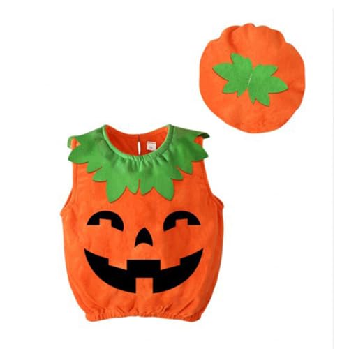 Taoyuany Halloween Kostüm Kürbis Cosplay Karneval Pumpkin Costume Mit Kürbis Hut, Halloween Kürbis Outfit Lustig Karneval Gemüse Kostüm von Taoyuany