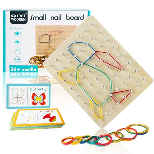 Montessori Spielzeug, Taozoey Kreatives Holz Geoboard, Vorschule Kinderspiele Motorikspielzeug, Geometriebrett Kinderspielzeug, Geschenkidee Für Junge Und Mädchen Ab 3 4 5 Jahren von Taozoey