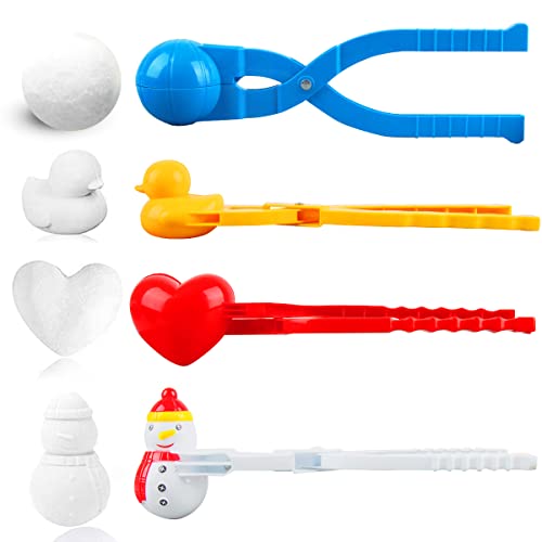 Schneeball Clip, Taozoey 4 Stück Schneeball Maker, Schneeball Zange, Schneeball Former, Schneeball Werkzeug Clip, Sandball Schneeball Clip für Kinder Jungen Mädchen im Freien Spielen Schnee von Taozoey