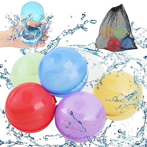 Wasserbomben, Taozoey 6 Stück Wasserbomben Wiederverwendbar, Selbstdichtende Silikon-Wasserbälle, Wasserball, Water Balloons, Outdoor Spielzeug, Wasserspielzeug Kinder von Taozoey