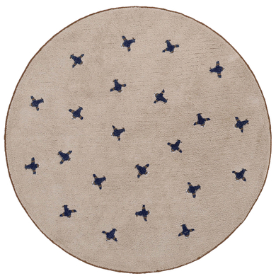 Tapis Petit Kinderteppich Jort cream blue Ø130 cm von Tapis Petit