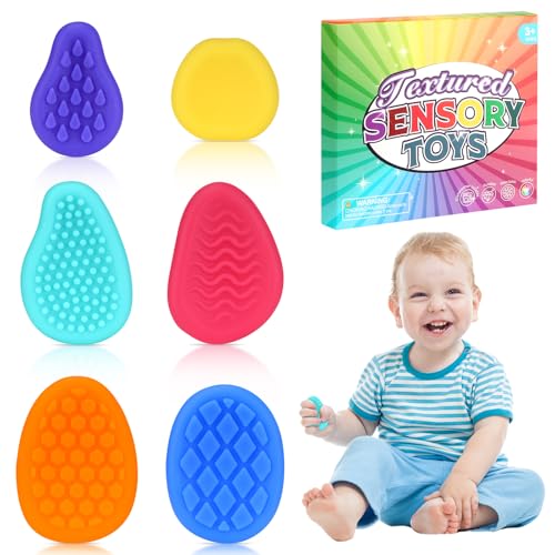 Tapvai Fidget Toys Sensory Stones 6 Stück Sensory Toys, Stimming Toys Autism, Fidget Toy Anti Stress Sensorik Spielzeug, Autismus Spielzeug für Zuhause, Arbeitsbereich, Park, Schule und Draußen von Tapvai